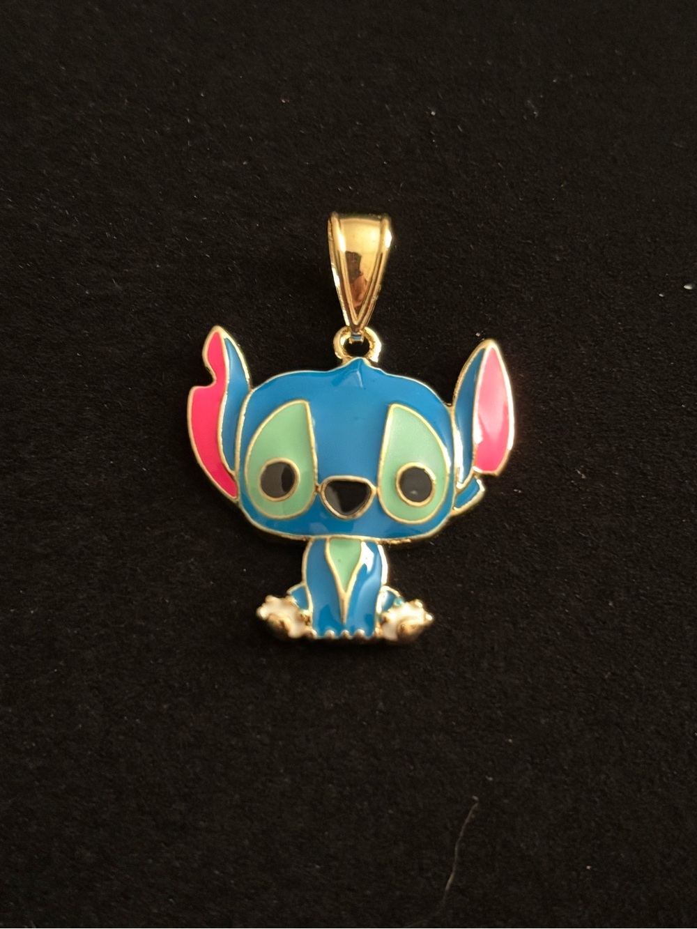 Gold Plated Stitch Enamel Pendant